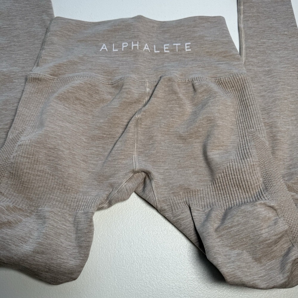 Alphalete Leggings Women Small Tan Excellent Seamless High Waist